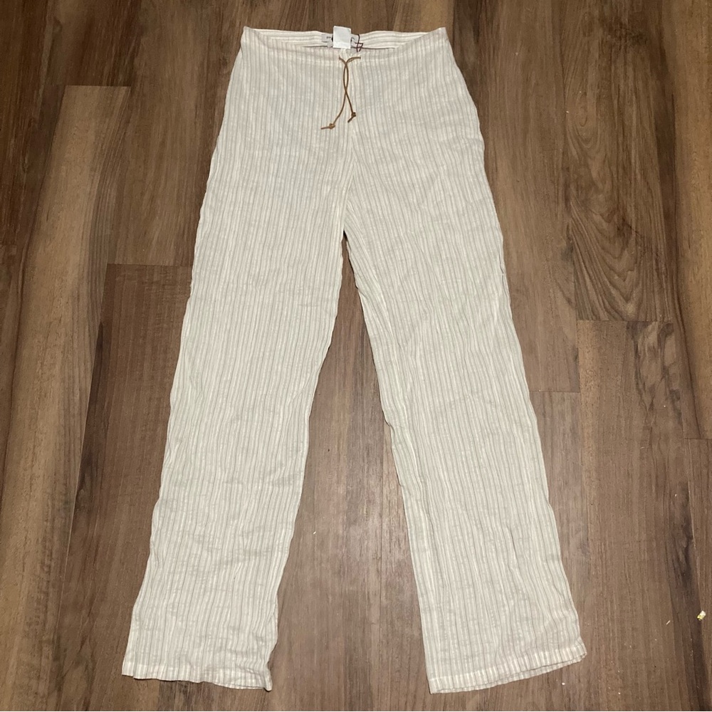 Vintage 90s Italian Prisma Linen Straight Leg Pants IT 42